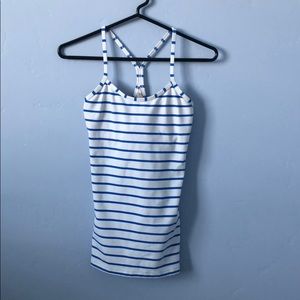 Lululemon Blue and white striped tank